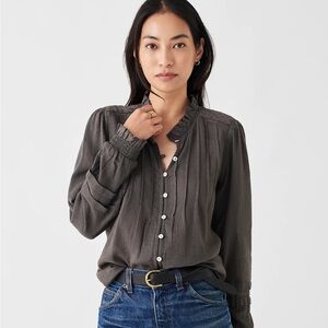 Faherty Gray Button Down Shirt for Women